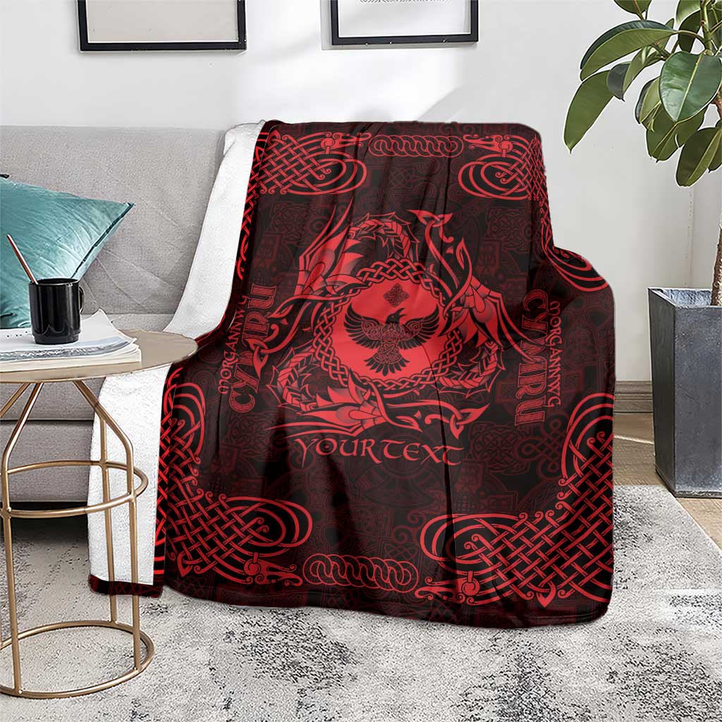 Personalized Glamorgan Morgannwg Blanket Red Raven Celtic-inspired - Wonder Print Shop