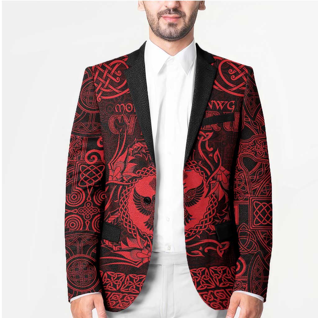 Personalized Glamorgan Morgannwg Blazer Red Raven Celtic-inspired - Wonder Print Shop