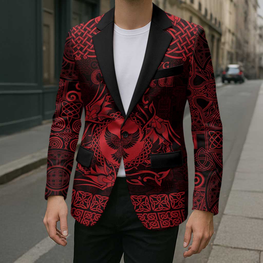 Personalized Glamorgan Morgannwg Blazer Red Raven Celtic-inspired - Wonder Print Shop