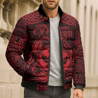 Personalized Glamorgan Morgannwg Bomber Puffer Jacket Red Raven Celtic-inspired - Wonder Print Shop