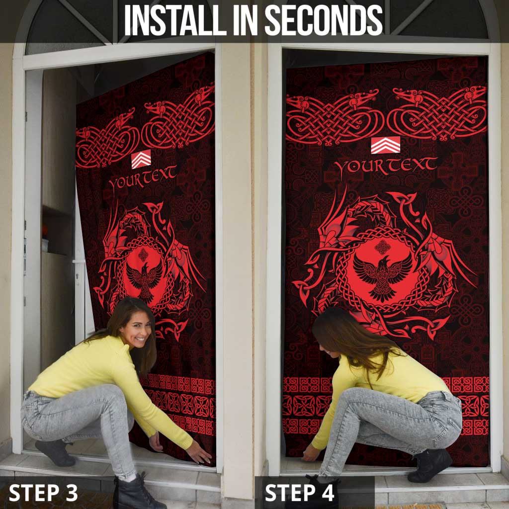 Personalized Glamorgan Morgannwg Door Cover Red Raven Celtic-inspired - Wonder Print Shop