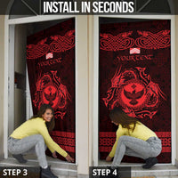 Personalized Glamorgan Morgannwg Door Cover Red Raven Celtic-inspired - Wonder Print Shop
