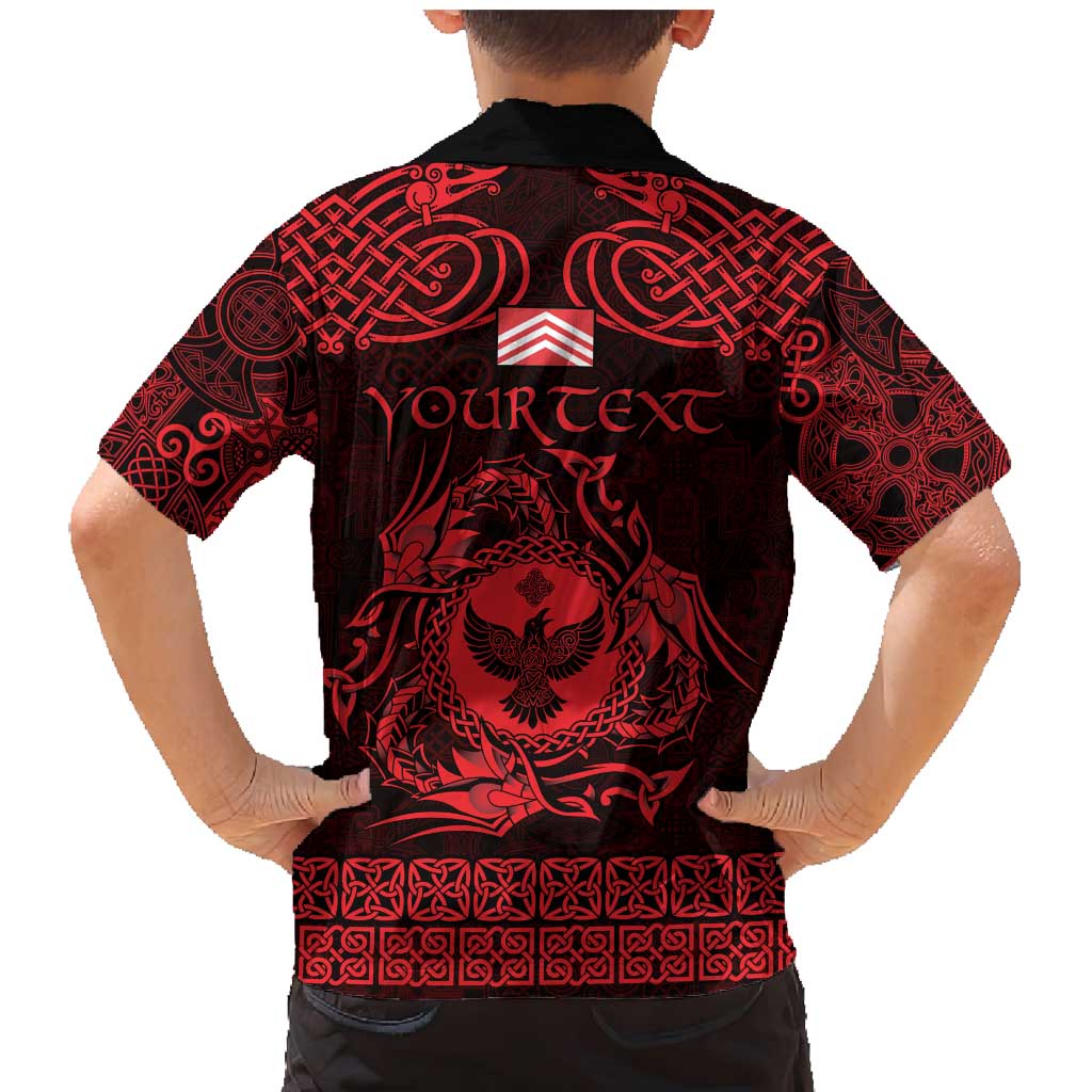 Personalized Glamorgan Morgannwg Family Matching Mermaid Dress and Hawaiian Shirt Red Raven Celtic-inspired - Wonder Print Shop