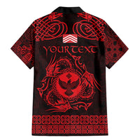 Personalized Glamorgan Morgannwg Family Matching Mermaid Dress and Hawaiian Shirt Red Raven Celtic-inspired - Wonder Print Shop