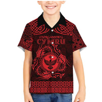 Personalized Glamorgan Morgannwg Family Matching Mermaid Dress and Hawaiian Shirt Red Raven Celtic-inspired - Wonder Print Shop