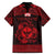 Personalized Glamorgan Morgannwg Family Matching Off The Shoulder Long Sleeve Dress and Hawaiian Shirt Red Raven Celtic-inspired - Wonder Print Shop