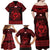 Personalized Glamorgan Morgannwg Family Matching Off Shoulder Maxi Dress and Hawaiian Shirt Red Raven Celtic-inspired - Wonder Print Shop