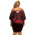 Personalized Glamorgan Morgannwg Family Matching Off Shoulder Short Dress and Hawaiian Shirt Red Raven Celtic-inspired - Wonder Print Shop