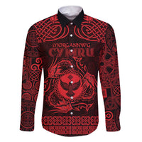 Personalized Glamorgan Morgannwg Family Matching Short Sleeve Bodycon Dress and Hawaiian Shirt Red Raven Celtic-inspired - Wonder Print Shop