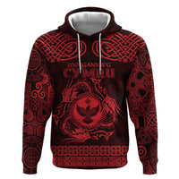 Personalized Glamorgan Morgannwg Hoodie Red Raven Celtic-inspired - Wonder Print Shop