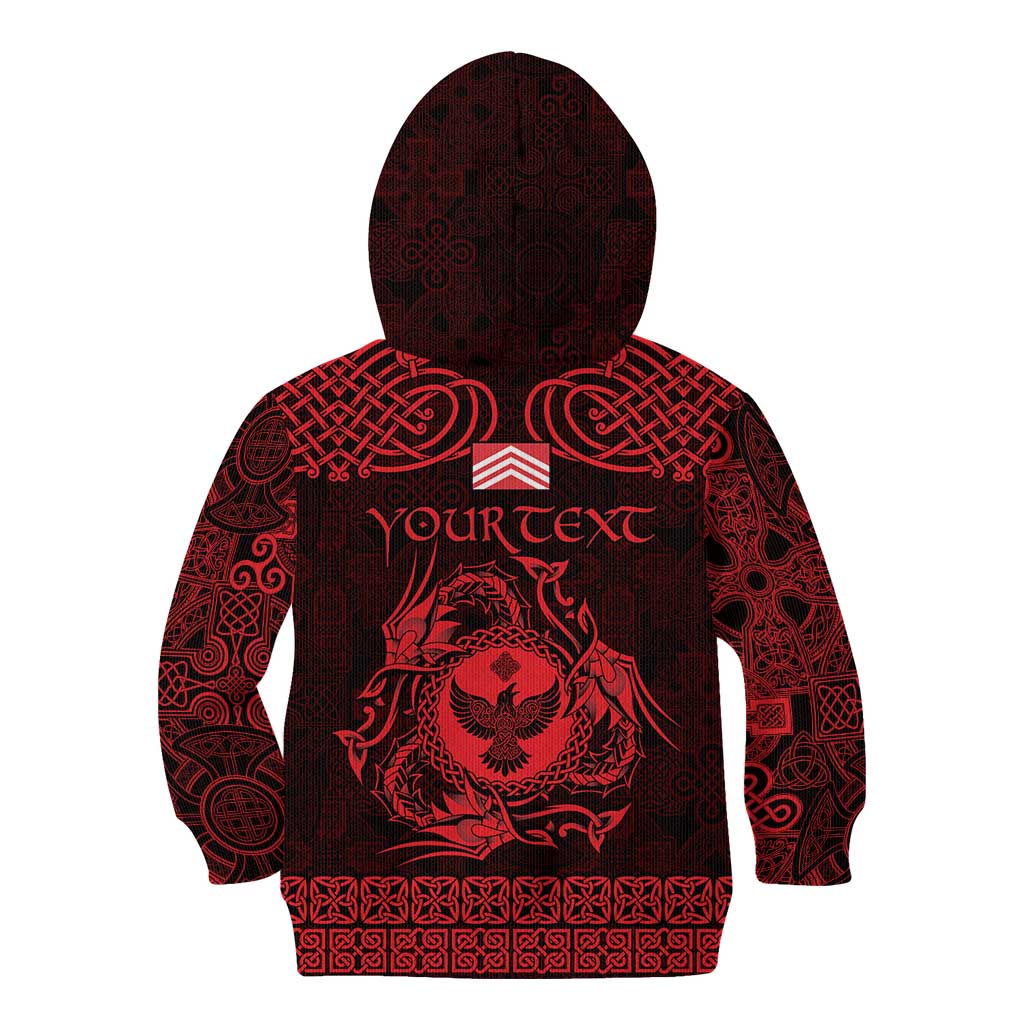 Personalized Glamorgan Morgannwg Kid Hoodie Red Raven Celtic-inspired - Wonder Print Shop