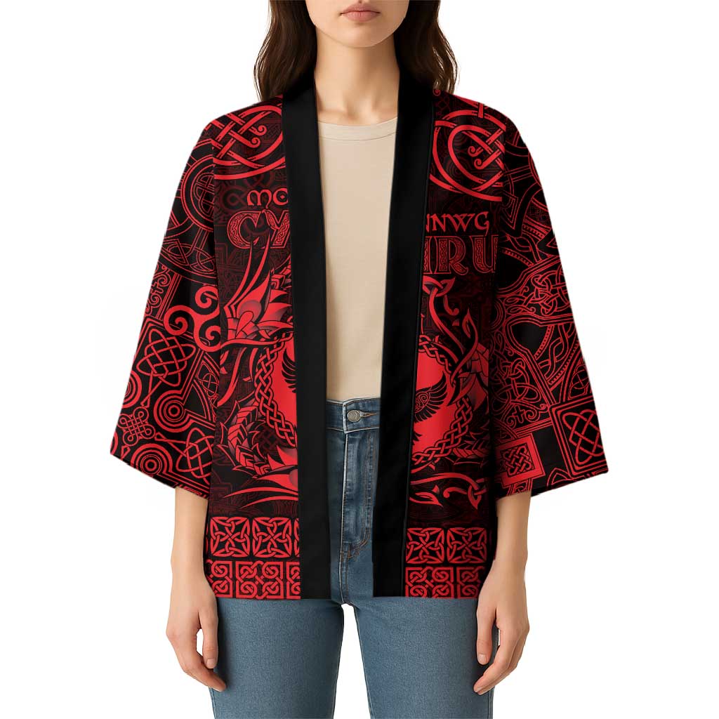 Personalized Glamorgan Morgannwg Kimono Red Raven Celtic-inspired - Wonder Print Shop