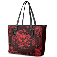 Personalized Glamorgan Morgannwg Leather Tote Bag Red Raven Celtic-inspired - Wonder Print Shop