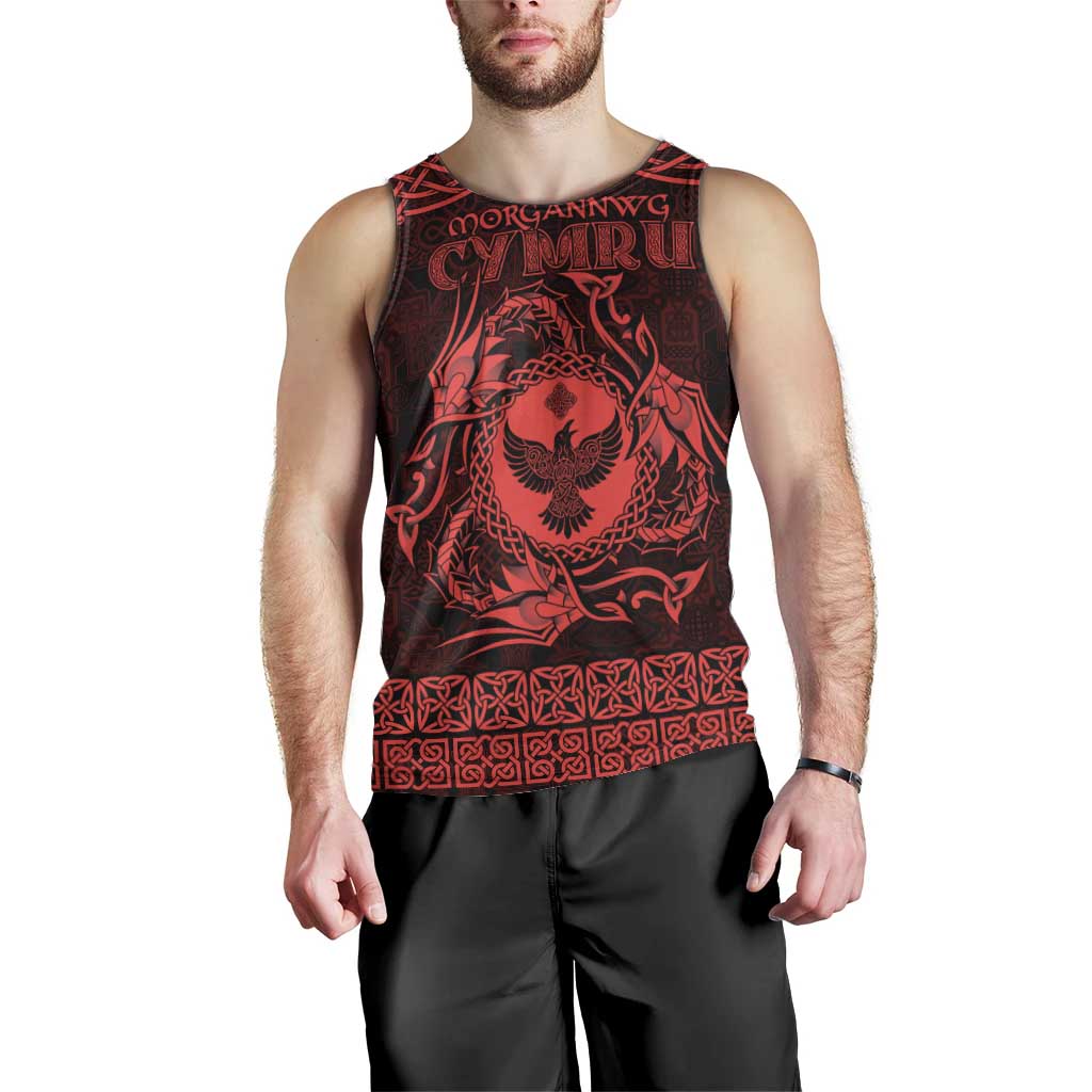 Personalized Glamorgan Morgannwg Men Tank Top Red Raven Celtic-inspired - Wonder Print Shop