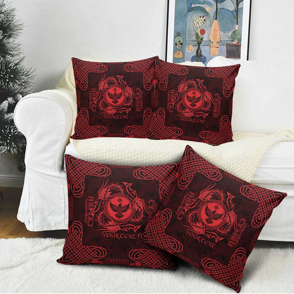 Personalized Glamorgan Morgannwg Pillow Cover Red Raven Celtic-inspired - Wonder Print Shop