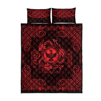 Personalized Glamorgan Morgannwg Quilt Bed Set Red Raven Celtic-inspired - Wonder Print Shop