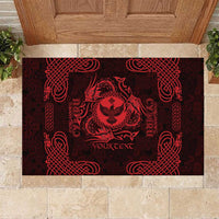 Personalized Glamorgan Morgannwg Rubber Doormat Red Raven Celtic-inspired - Wonder Print Shop