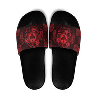Personalized Glamorgan Morgannwg Slide Sandals Red Raven Celtic-inspired - Wonder Print Shop