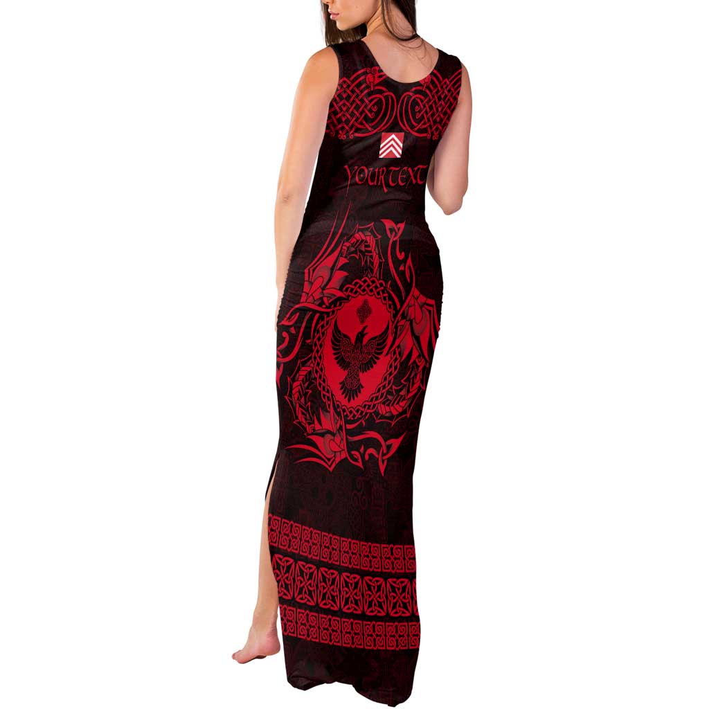 Personalized Glamorgan Morgannwg Tank Maxi Dress Red Raven Celtic-inspired - Wonder Print Shop