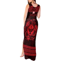 Personalized Glamorgan Morgannwg Tank Maxi Dress Red Raven Celtic-inspired - Wonder Print Shop