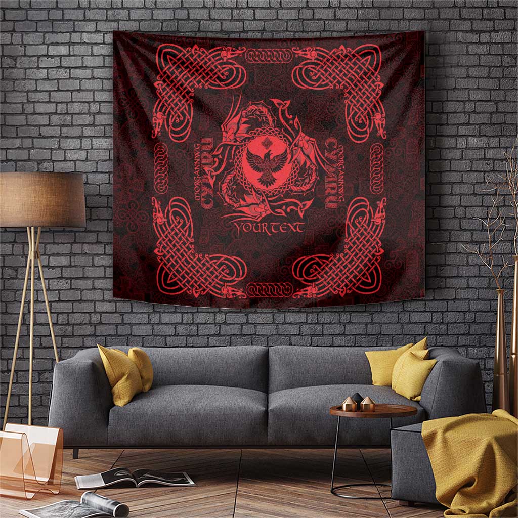 Personalized Glamorgan Morgannwg Tapestry Red Raven Celtic-inspired - Wonder Print Shop