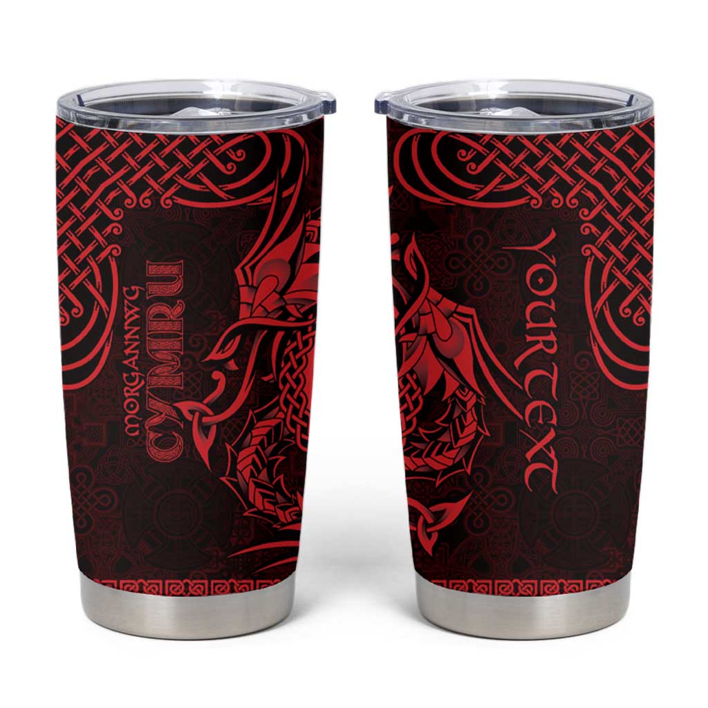 Personalized Glamorgan Morgannwg Tumbler Cup Red Raven Celtic-inspired - Wonder Print Shop