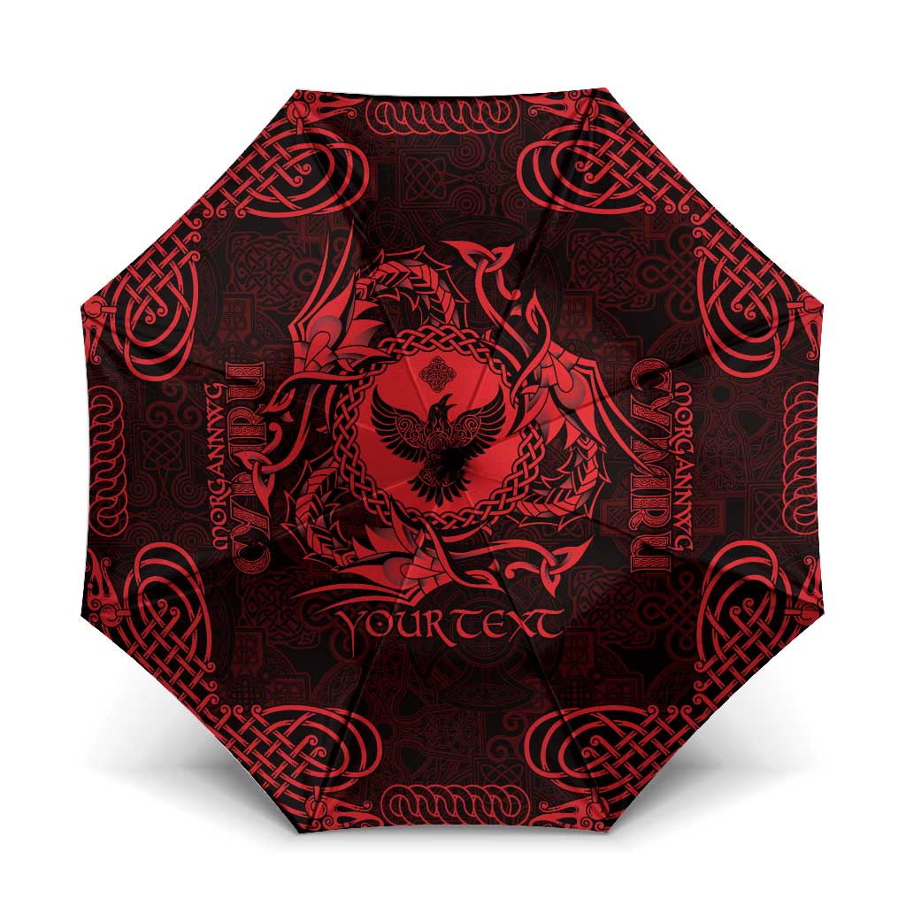 Personalized Glamorgan Morgannwg Umbrella Red Raven Celtic-inspired - Wonder Print Shop