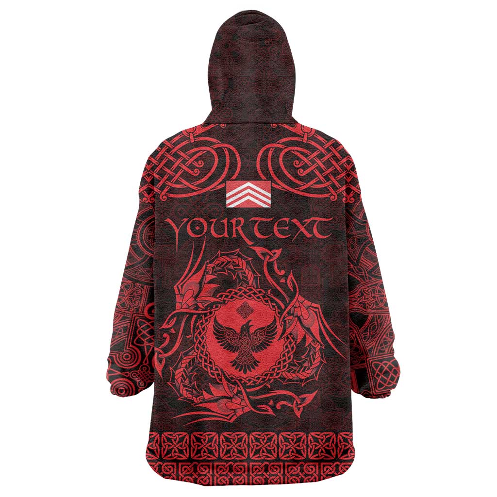Personalized Glamorgan Morgannwg Wearable Blanket Hoodie Red Raven Celtic-inspired - Wonder Print Shop