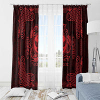 Personalized Glamorgan Morgannwg Window Curtain Red Raven Celtic-inspired - Wonder Print Shop