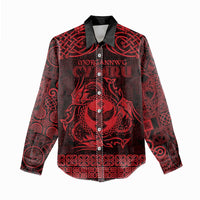 Personalized Glamorgan Morgannwg Women Casual Shirt Red Raven Celtic-inspired - Wonder Print Shop