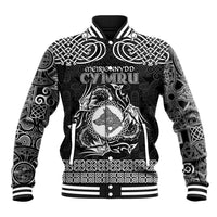 Personalized Merionethshire Meirionnydd Baseball Jacket Black Wolf Celtic-inspired - Wonder Print Shop