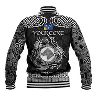 Personalized Merionethshire Meirionnydd Baseball Jacket Black Wolf Celtic-inspired - Wonder Print Shop