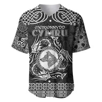 Personalized Merionethshire Meirionnydd Baseball Jersey Black Wolf Celtic-inspired - Wonder Print Shop