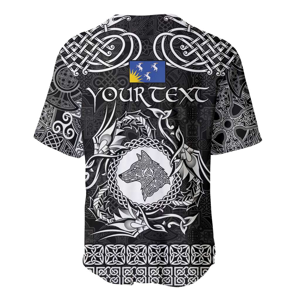 Personalized Merionethshire Meirionnydd Baseball Jersey Black Wolf Celtic-inspired - Wonder Print Shop