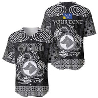 Personalized Merionethshire Meirionnydd Baseball Jersey Black Wolf Celtic-inspired - Wonder Print Shop