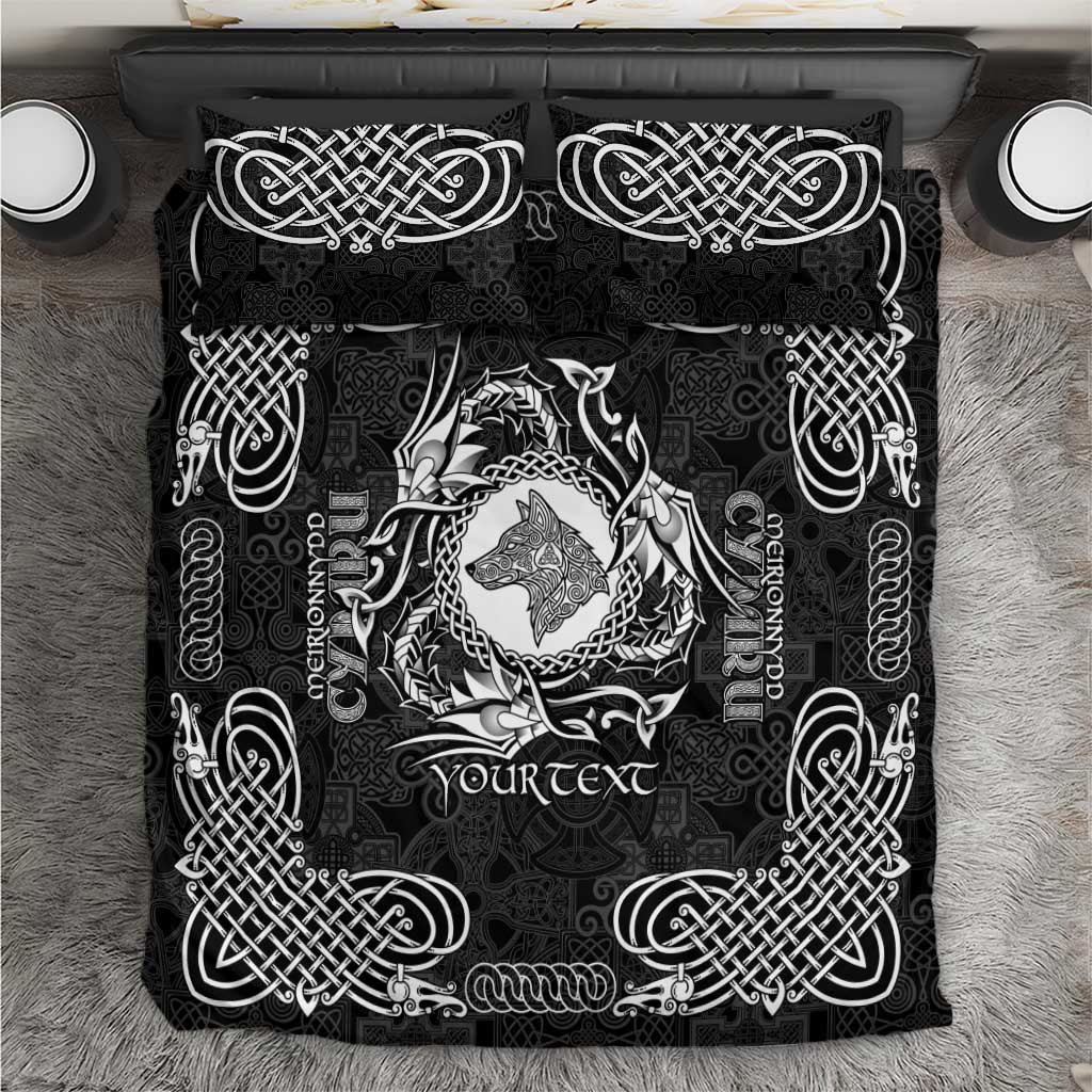 Personalized Merionethshire Meirionnydd Bedding Set Black Wolf Celtic-inspired - Wonder Print Shop