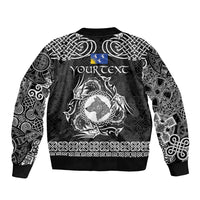 Personalized Merionethshire Meirionnydd Bomber Jacket Black Wolf Celtic-inspired - Wonder Print Shop