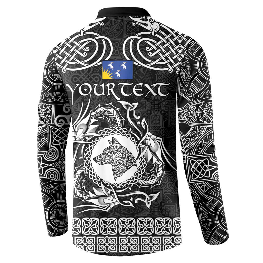 Personalized Merionethshire Meirionnydd Button Sweatshirt Black Wolf Celtic-inspired - Wonder Print Shop
