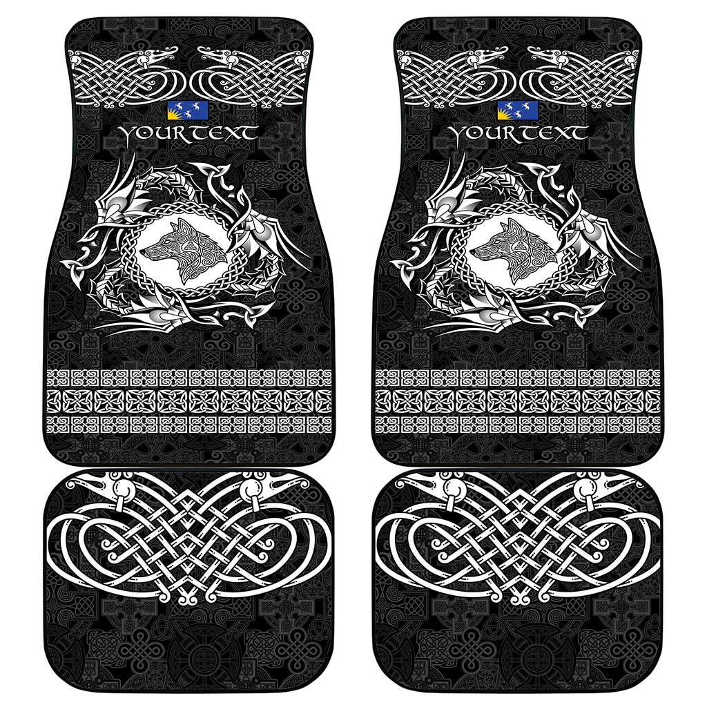 Personalized Merionethshire Meirionnydd Car Mats Black Wolf Celtic-inspired - Wonder Print Shop