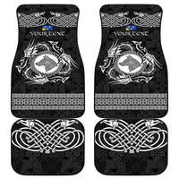 Personalized Merionethshire Meirionnydd Car Mats Black Wolf Celtic-inspired - Wonder Print Shop