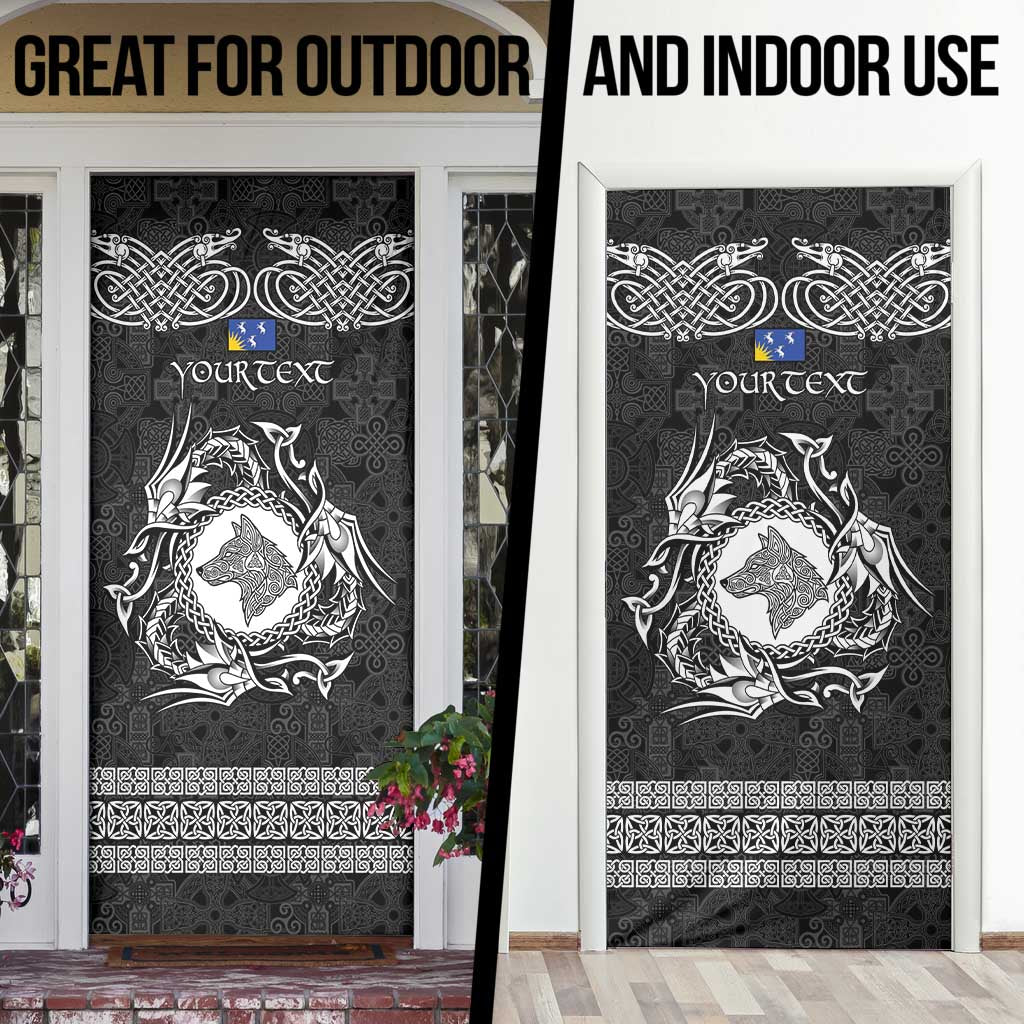 Personalized Merionethshire Meirionnydd Door Cover Black Wolf Celtic-inspired - Wonder Print Shop