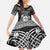 Personalized Merionethshire Meirionnydd Family Matching Long Sleeve Bodycon Dress and Hawaiian Shirt Black Wolf Celtic-inspired - Wonder Print Shop