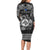 Personalized Merionethshire Meirionnydd Family Matching Long Sleeve Bodycon Dress and Hawaiian Shirt Black Wolf Celtic-inspired - Wonder Print Shop