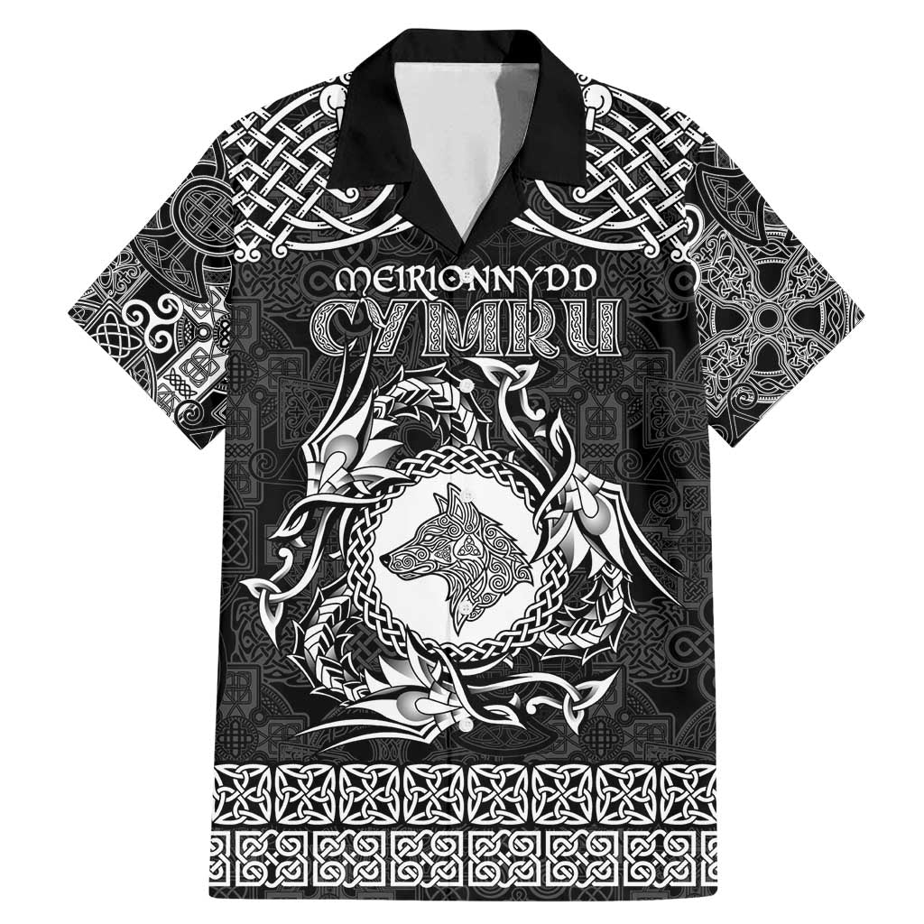 Personalized Merionethshire Meirionnydd Family Matching Mermaid Dress and Hawaiian Shirt Black Wolf Celtic-inspired - Wonder Print Shop