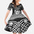 Personalized Merionethshire Meirionnydd Family Matching Off The Shoulder Long Sleeve Dress and Hawaiian Shirt Black Wolf Celtic-inspired - Wonder Print Shop
