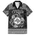 Personalized Merionethshire Meirionnydd Family Matching Off The Shoulder Long Sleeve Dress and Hawaiian Shirt Black Wolf Celtic-inspired - Wonder Print Shop