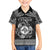 Personalized Merionethshire Meirionnydd Family Matching Off The Shoulder Long Sleeve Dress and Hawaiian Shirt Black Wolf Celtic-inspired - Wonder Print Shop