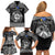 Personalized Merionethshire Meirionnydd Family Matching Off Shoulder Short Dress and Hawaiian Shirt Black Wolf Celtic-inspired - Wonder Print Shop