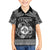 Personalized Merionethshire Meirionnydd Family Matching Off Shoulder Short Dress and Hawaiian Shirt Black Wolf Celtic-inspired - Wonder Print Shop