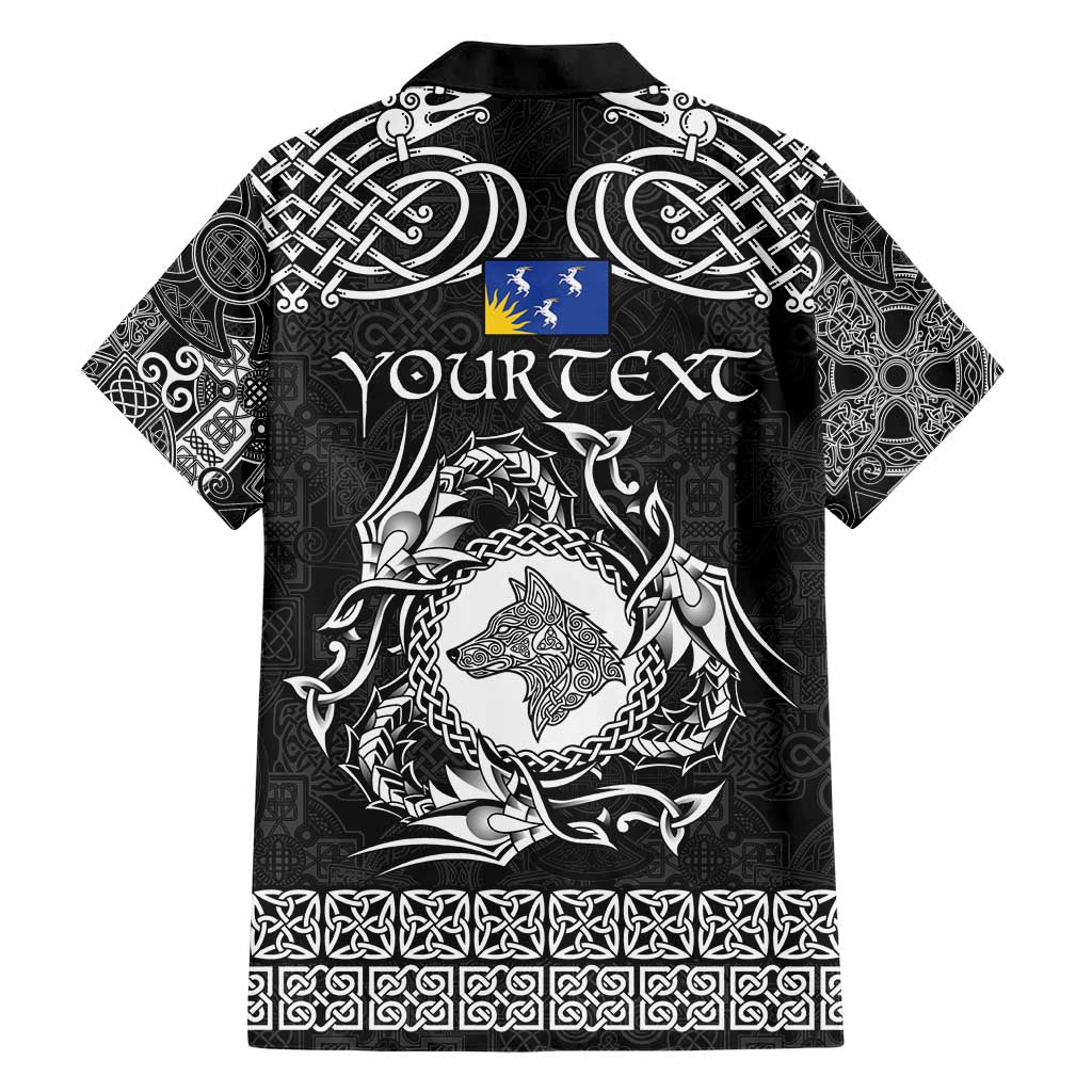 Personalized Merionethshire Meirionnydd Family Matching Short Sleeve Bodycon Dress and Hawaiian Shirt Black Wolf Celtic-inspired - Wonder Print Shop